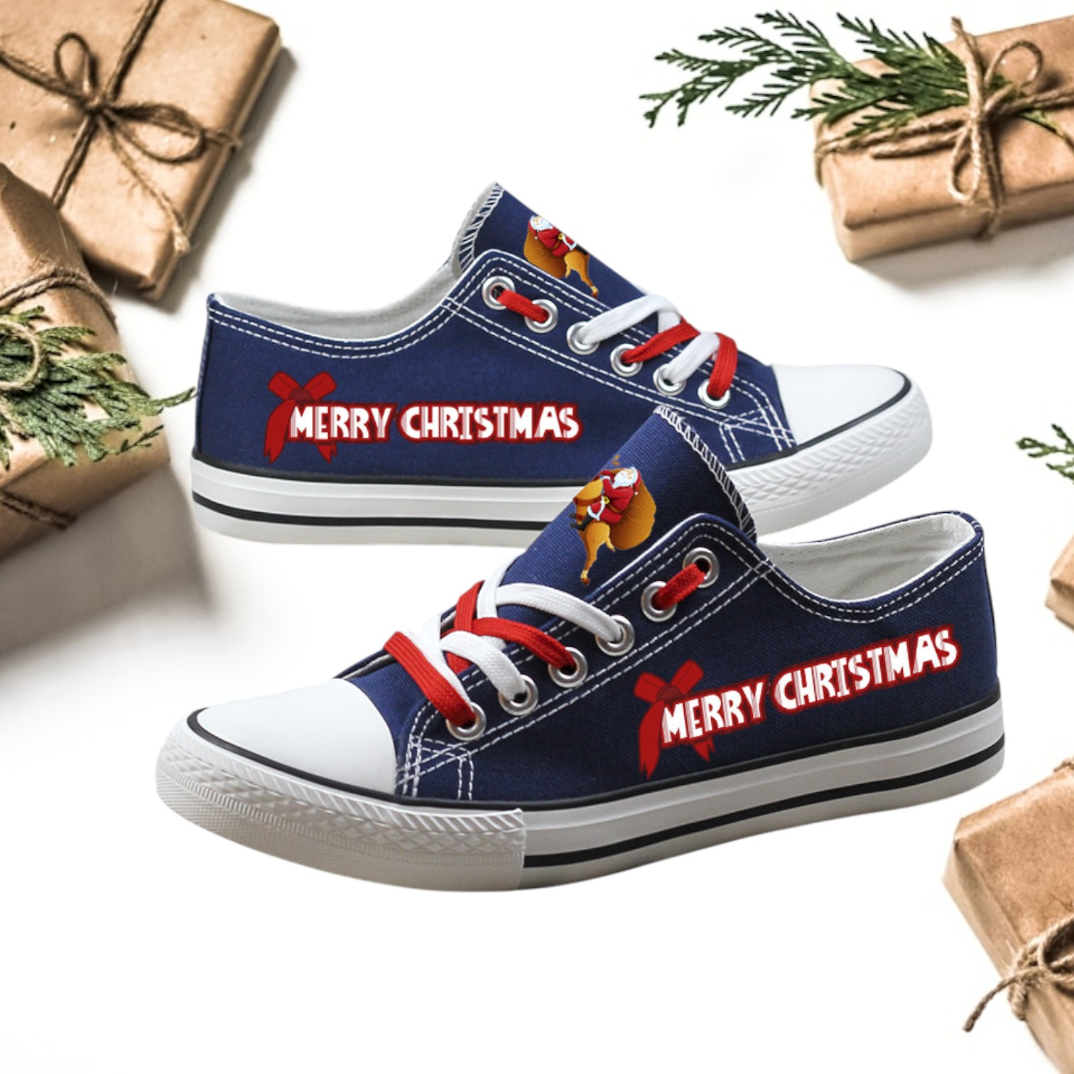 Merry Christmas Canvas Low Top Shoe