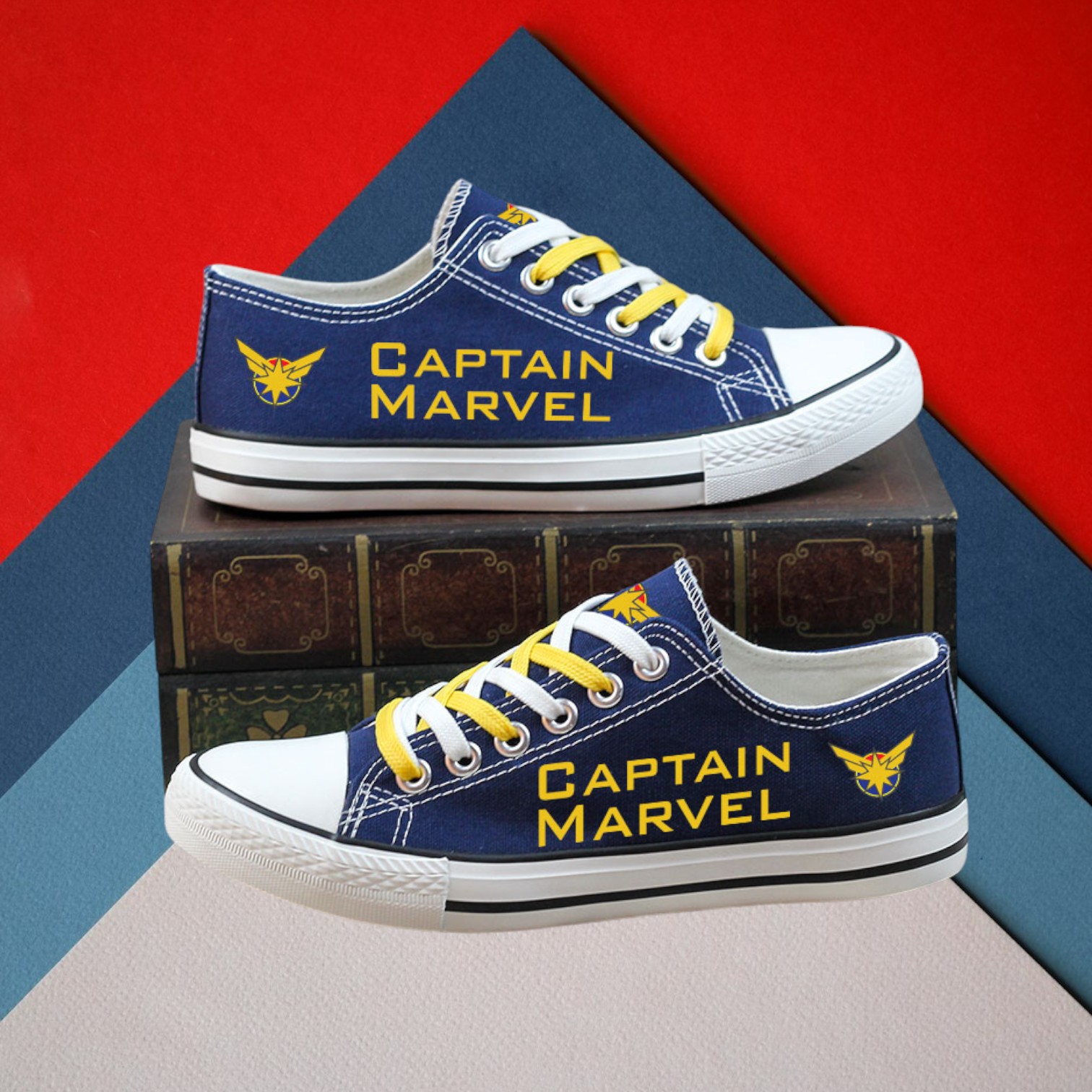 Captain Marvel Canvas Low Top Shoes – A Perfect Gift for Superhero Fans
