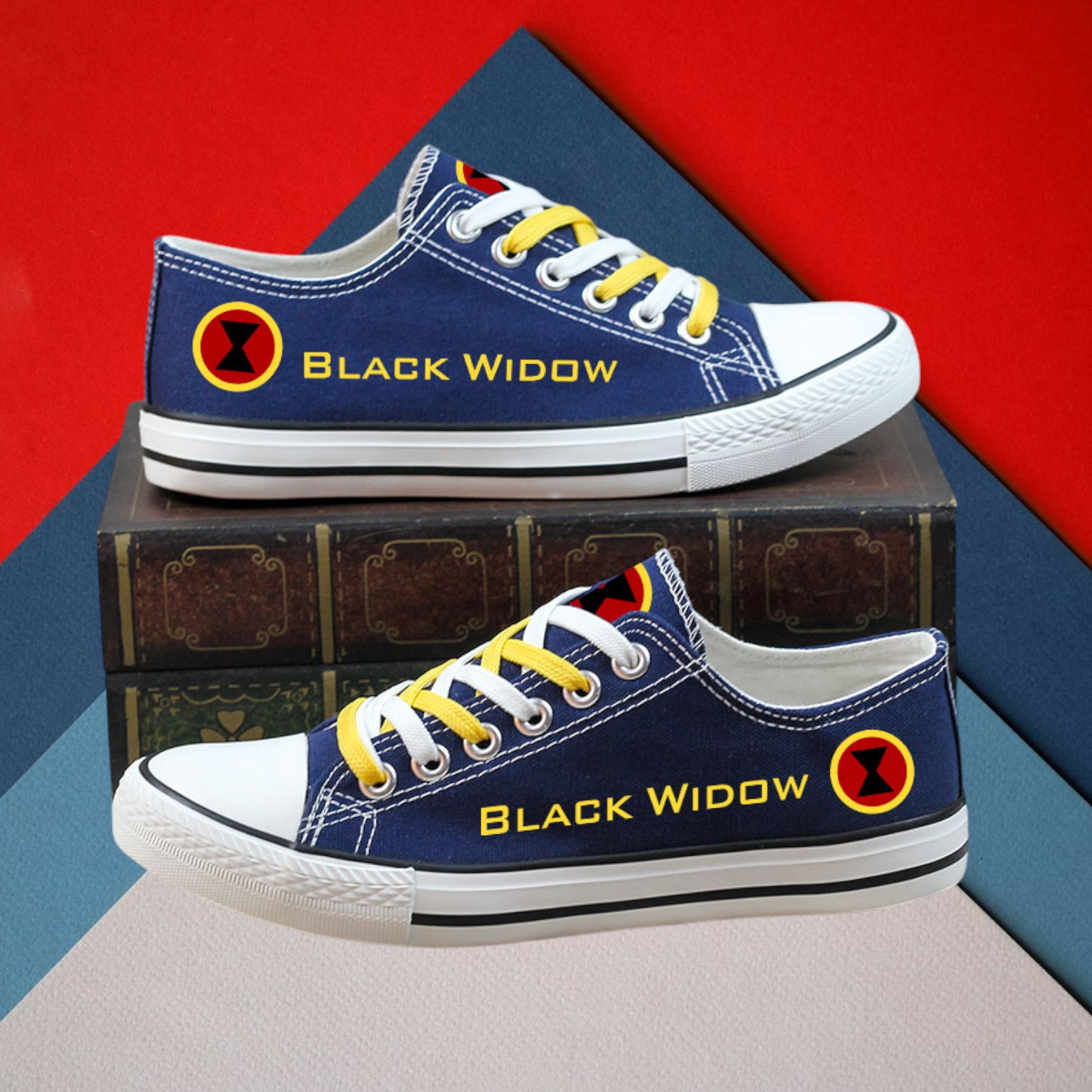 Black Widow Canvas Low Top Shoes – A Perfect Gift for Superhero Fans Black Widow Canvas Low Top Shoes – A Perfect Gift for Superhero Fans