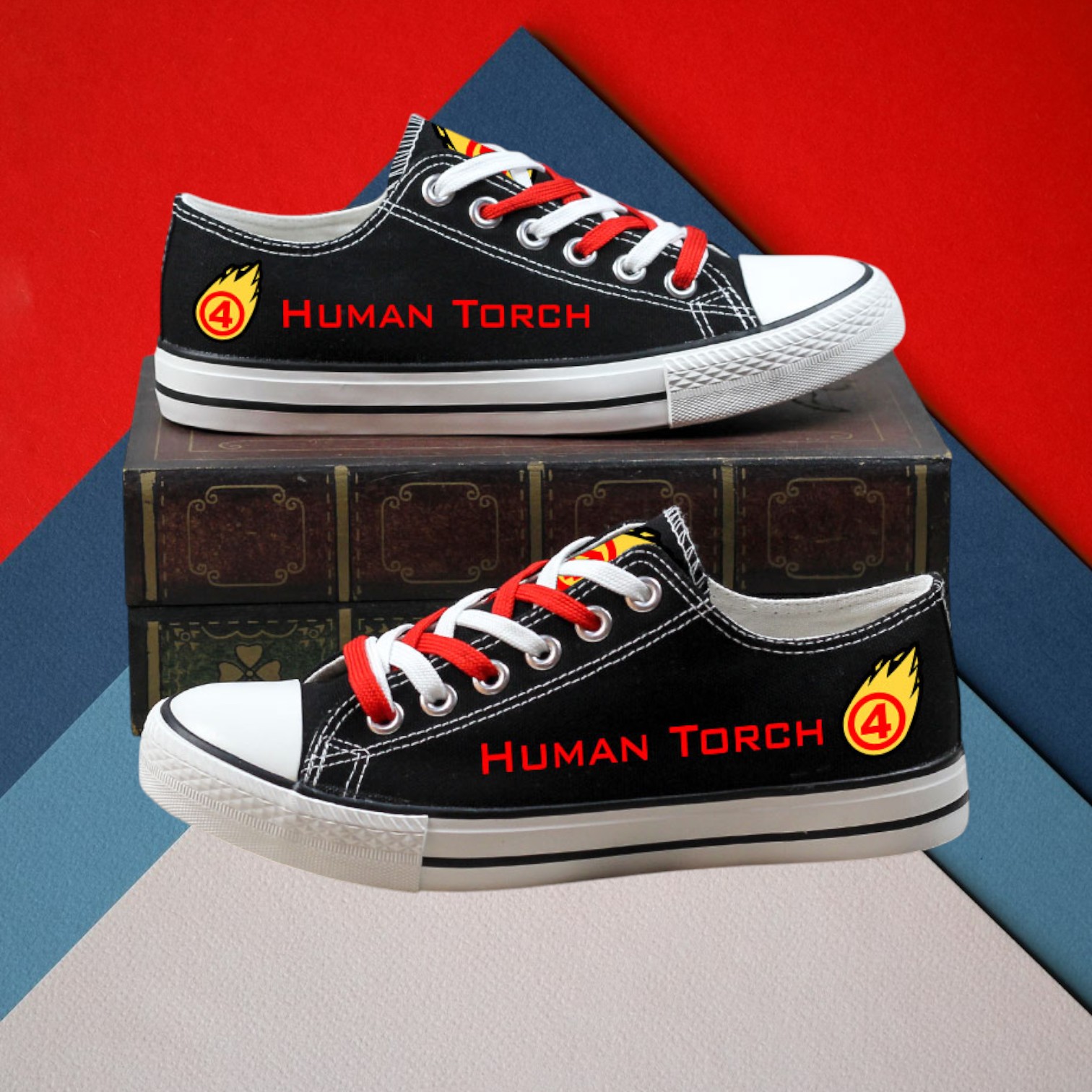 Human Torch Canvas Low Top Shoe – A Perfect Gift for Superhero Fans (Copy)