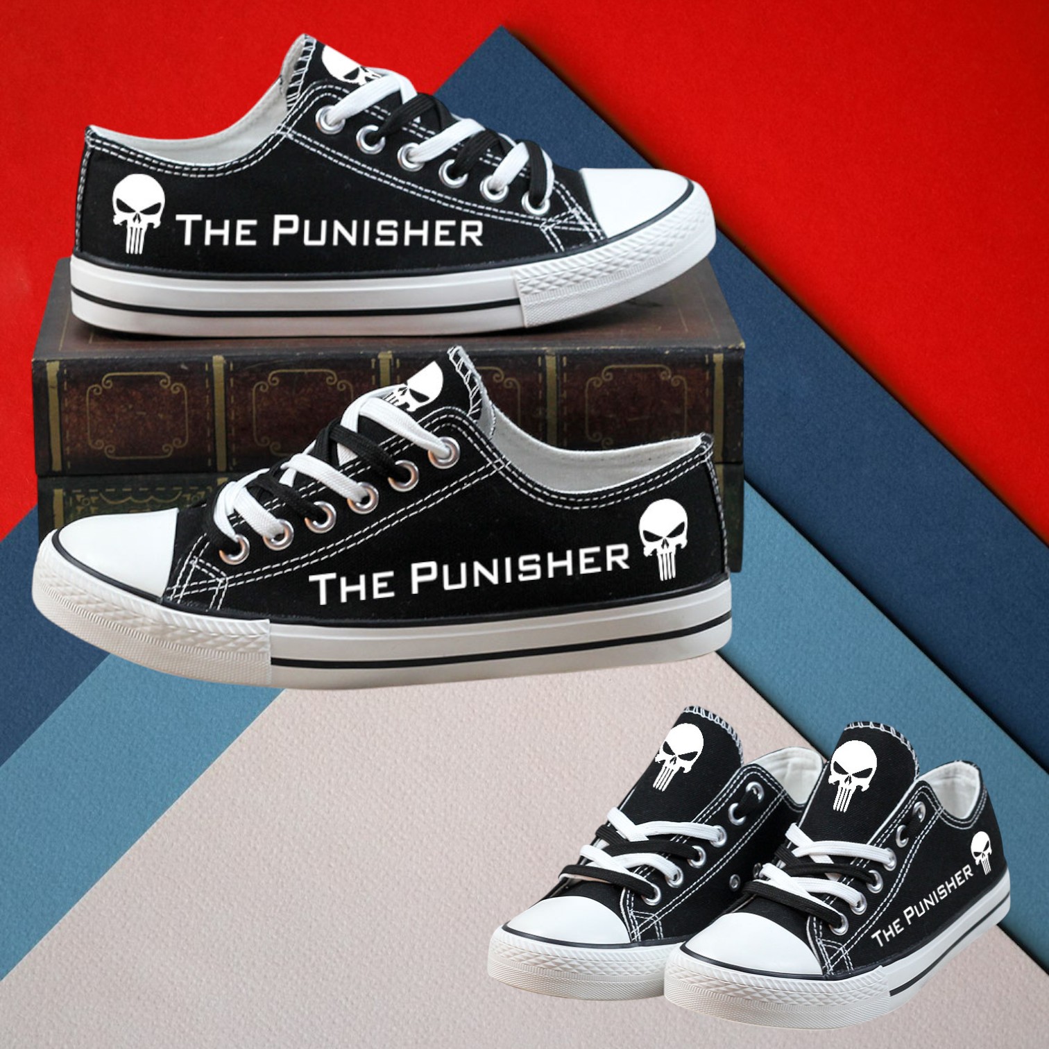 The Punisher Low Top Shoes for Vigilante Fans